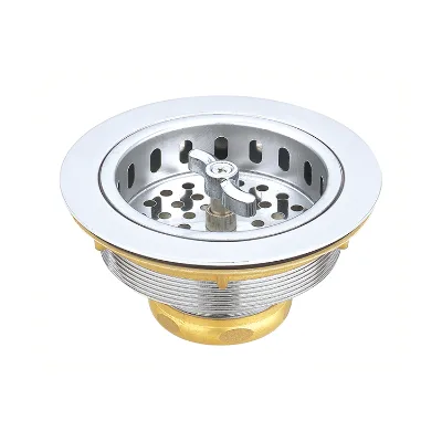 DOZ Modern Kitchen & Bathroom Sink Strainers with Chrome Plated Push Down Pop-up Handle 1.5L/min Flow Rate for Easy Removal