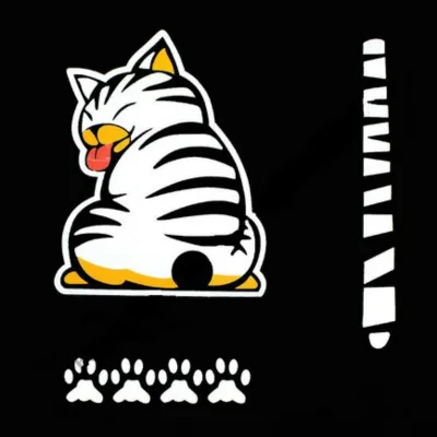 Reflective Car Car Stickers Animal Cartoon Cat Car Wiper Stickers