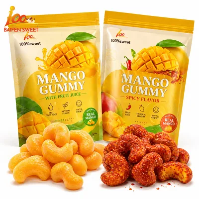 Factory Custom Chewy Chili Covered Candies Sweet & Spicy Mango Gummy with Fruit Juice
