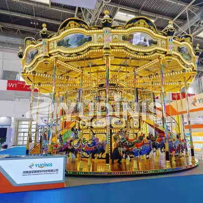 Amusement Equipment Double-layer Transcoding Luxury Carousel Latest Carnival Game