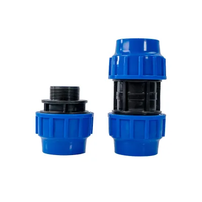 PE Compression Pipe Fitting End Coupling Factory Pn16 High Quality Male Adaptor CR Brand 20-110mm