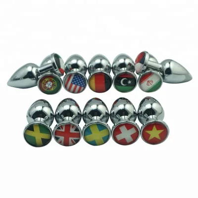 Aluminum Alloy Anal Plug Dildo Flag Butt Plug Gay Anal Beads