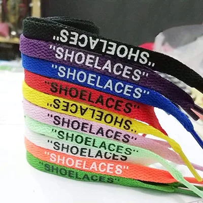 Custom Wholesale Polyester Printed Replacement Logo White "Shoelaces" Shoelace for Air
