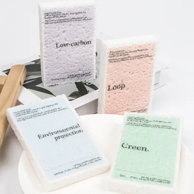 Lowed Price Plastic Free Plant-based Compressed Dishes Cellulose Sponge Pop up Natural Cellulose Kitchen Dish Wash Sponges