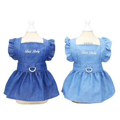 Towable Pet Dog Dress Clothing Cat Puppy Clothes Spring and Summer Thin Skirt