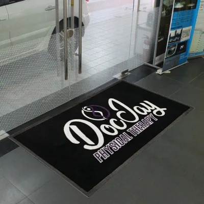 Factory Hot Sale Custom Logo Outdoor Indoor Rug Rubber Nylon Foot Mat Durable Anti-slip Doormats