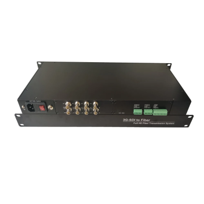 Multifunctional Broadcast 4-Channel BIDI 3G-SDI Fiber Transceiver + 1CH BIDI RS485/232 + 4CH BIDI Audio
