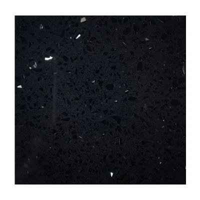 High Productive Quartz Factory Stone Panel Black Mirror Surface Quartz Stone Slab Artificial Stone Panel for Interior Use