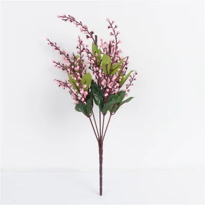 Simulation Green Artificial Berry Stem Faux Green Branch Plant Wholesale Berry for Decoration