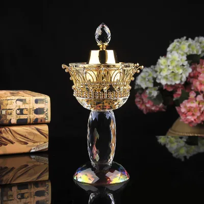 Arab Mubkhar K9 Crystal Incense burner for Middles East Arabic Ramadan Holiday Gift