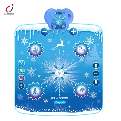 Chengji Dancing Challenge Play Mat Multifunctional Ice Snow Theme Coordination Rhythm Lighting Music Dance Mat for Children