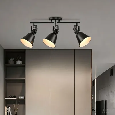LED Ceiling Track Lighting Adjustable-Angle Spotlights for Corridor Living Room Kitchen Bedroom Bathroom