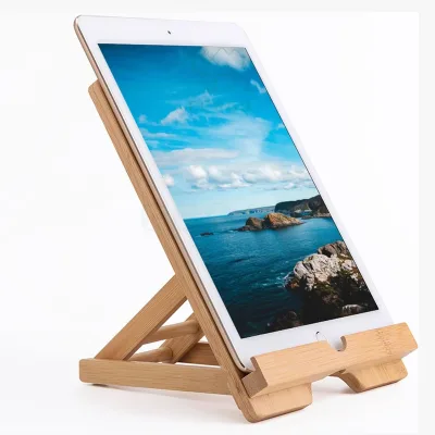 New Design Bamboo Tablet Stand Adjustable Laptop Stand Foldable Phone Holder
