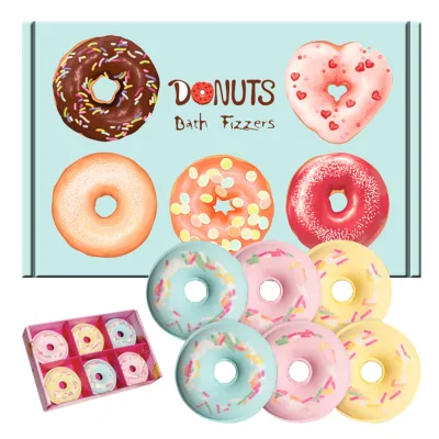Custom OEM Rich Bubble Organic Natural Donut Shape Bath Bombs Bomba Fizzies Moisturizing Bath Fizzer With Fragrance