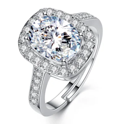 Popular Hot Sale Luxury Women Zircon Adjustable Rings Custom Engagement Wedding Rings