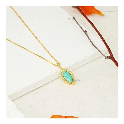 Vintage Women's S925 Sterling Silver Necklace with Tianhe Stone Original New Bulk in Stock Trendy French Chains