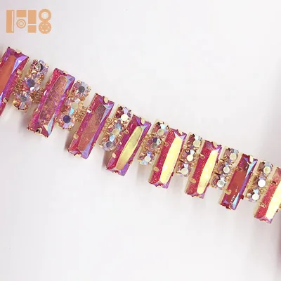 Bling Bling Decorative Rhinestone Trim Applique Rhinestone Chain Trim for Dresses Crafts and Wedding Decorations