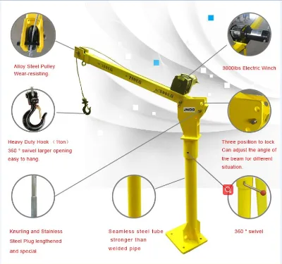 Hot Sale 500kg 12v Mini Small Portable Construction Pickup Truck Cranes