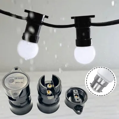 Waterproof IP65 B22 Bayonet Lamp Holders LED String Light Socket Fire Resistant Lampholder Outdoor Lighting