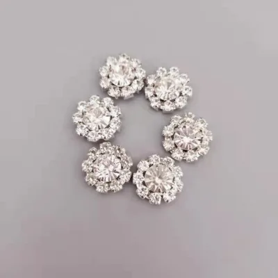 DIY Hair Accessories Rhinestone Embellishment,Wholesale Cheap Round Mini Rhinestone Brooch Flatback