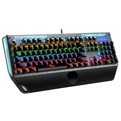 K98 Mechanical Keyboard USB Wired Ergonomic Backlit Mechanical Feel Gaming Keyboard and Mouse Set with Aluminum Alloy Panel
