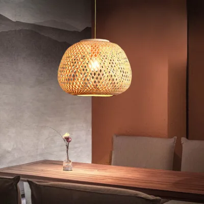 Factory Custom Wholesale Japanese Bamboo Lampshade Home Hotel Pure Hand-made Bamboo Lampshade
