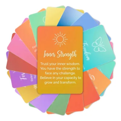 Custom English Healing Quote Cards Rectangle Coated Paper with Rainbow Gradient Heartfelt Gift for Blessing & Encouragement