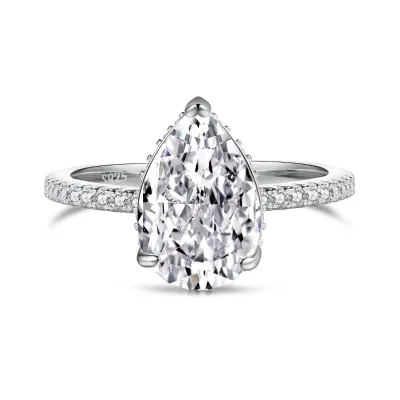 JOYFFO Luxury Engagement Gift Wedding Ring Square S925 Sterling Silver Pigeon Egg Light Super Flash Zircon Party Ring