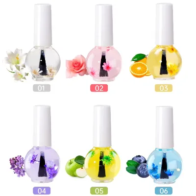 Cuticle Revitalizing Oil Set 6 Pcs Moisturizes and Strengthens Nails and Cuticles Scented Cuticle Oil Infused With Real Flowers