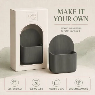 Multifunction BPA Free Silicone Toothbrush Toothpaste Holder with Traceless Tape Bathroom Accessories for Shower