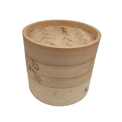 15cm Two-Layer Household Bamboo Steamer Reusable Environmentally Friendly Natural Bamboo Steamer