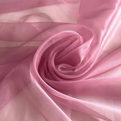 Dyed Color High Quality Silk Gauze 14 Momme 55' Silk Organza Satin Fabric for Wedding Dress Organza Silk Fabric
