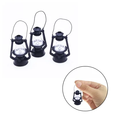 Doll House Light 1:12 Mini Retro Oil Lamp Miniature Camping Lantern Hanging Light Outdoor Decorate