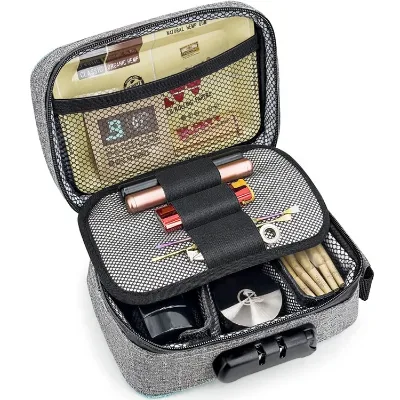 Hot Sale Waterproof Foldable Customized Handle Tote Odorless Stash Travel case Smell Proof Bag with Combination Lock