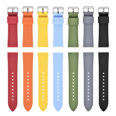 Hot Selling High Quality Soft Silicone Strap Custom Logo Waterproof and Comfortable for Sports Wear 16mm 18mm 20mm 22mm