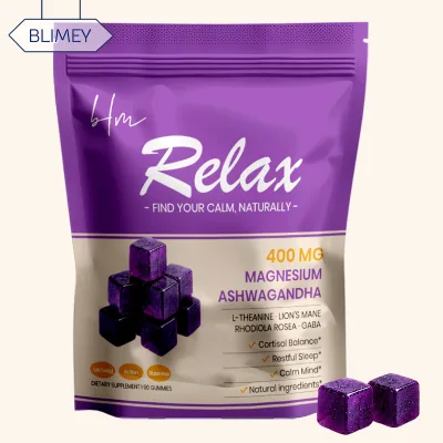 OEM Natural Fruit Flavor Magnesium Ashwagandha KSM-66 Gummies for Mood Balance and Stress Management Daily Support