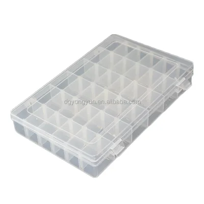Portable 36-Compartment Transparent Plastic Classic Design Eco-Friendly Jewelry Storage Box for Bedroom Organizing Collections