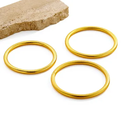 Vietnamese Sand-Gold Color Plain Circle Women's Ancient-Style Inherited Long-Lasting Non-Fading Copper Bangle Imitation Gold