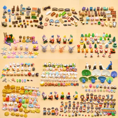 Mini Cat Figurines Resin Golden Ingot Yuanbao Fortune Charm Asian Feng Shui 3D Miniature Lucky Symbol Fairy Garden Dollhouse Toy