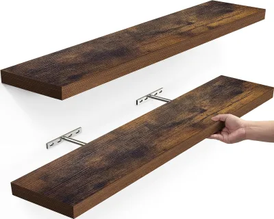 Customize Wall Mounted Wooden Floating Shelves for Bathroom Bedroom Living Room Kitchen Office bar Shelves Wall Mounted