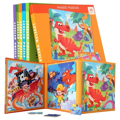 New Design Cartoon Magnetic Book Puzzle Kid Toy Different Themes 3d Magnet Puzzle Book