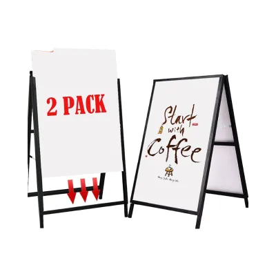 Heavy Duty 24x 36 Inches Double-Sided Black Poster Board Sign Including 2 Anti-Glare Covers for Indoor Outdoor