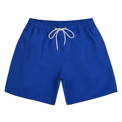 Custom Polyster Solid Color Mens Beach Shorts Quick Dry Waterproof Mid Thigh Swim Shorts