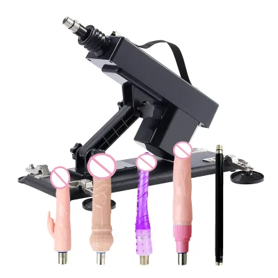 Wholesale Multi Speed Telescopic Life Waterproof ABS+Metal+TPE Black Automatic Sex Machine Adjustable Angle Realistic Dildos