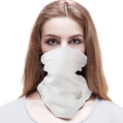Solid Color Seamless Polyester Headscarf Outdoor Multifunctional Versatile Magic Headscarf Black White Gray Face Mask One-size
