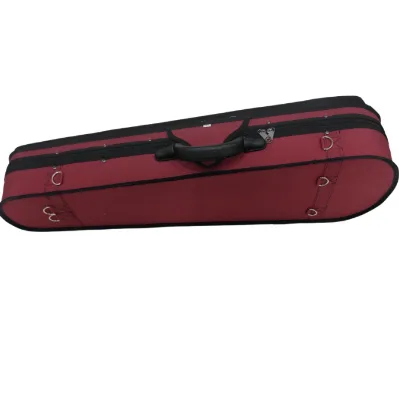 Full-Size Triangular Violin/Viola Case with Extra Depth - Lightweight Wooden Shell  Velvet Interior 4 Bow Holders & Hygrometer