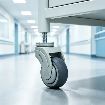 White Silent TPR 3 4 5 Inch Threaded Stem Swivel Locking Rueda Giratoria para Hospital Medical Caster Wheels