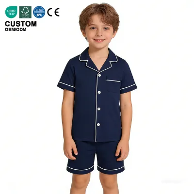 Baifei Custom Lyocell Soft Breathable Baby Toddler Pajama Sets 2pcs Short Sleeve Pajamas
