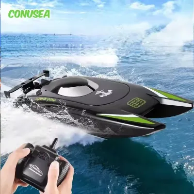 2.4G 4CH High Speed RC Racing Boat 30 km/h Dual Motor Waterproof Remote Control Ship Toy 20 Mins Play Time for Adults Kids