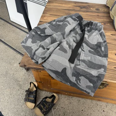 Boys Cargo Camouflage Shorts Summer Printed Casual Pants